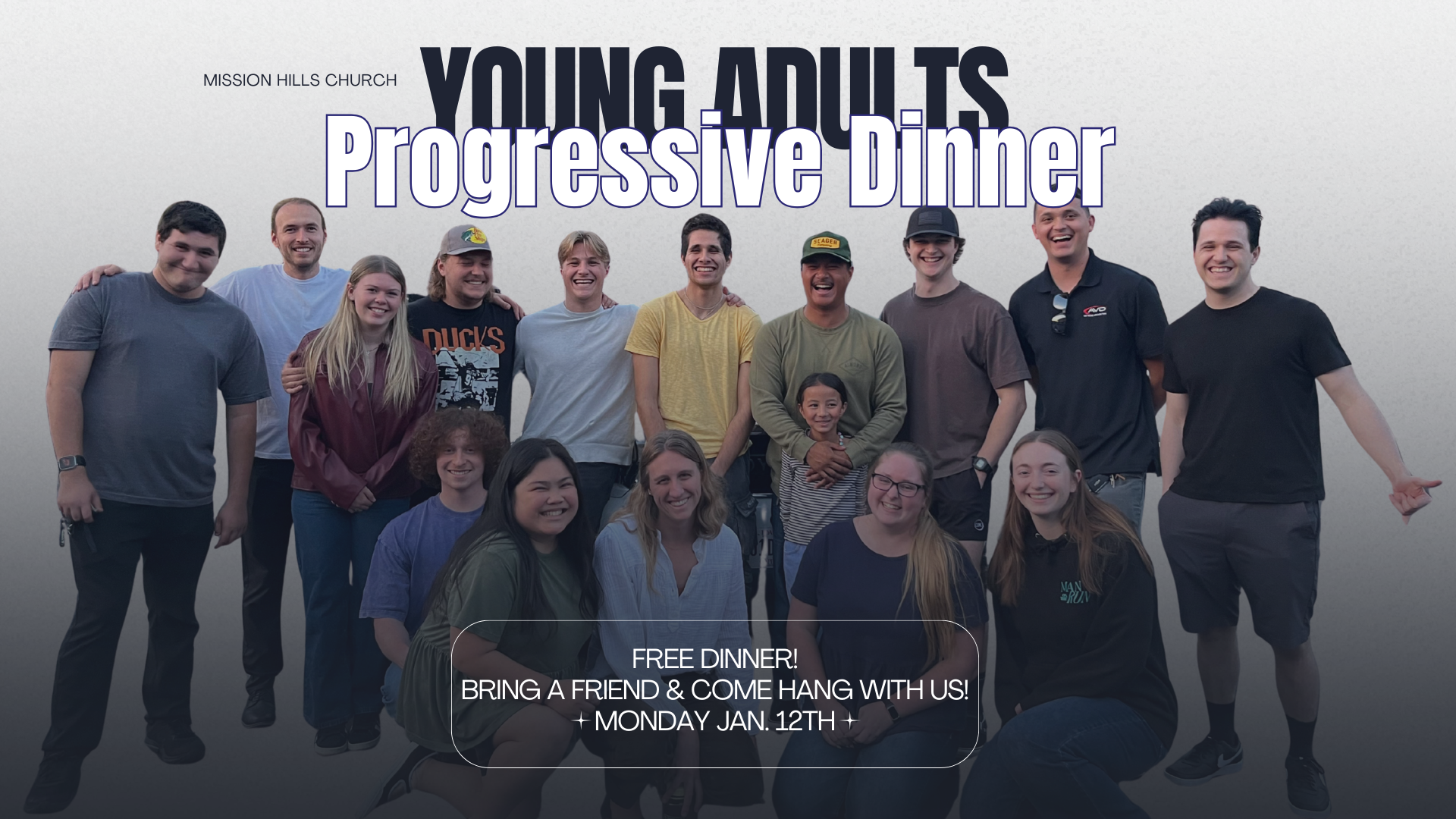 Blue Violet Greyscale Gradient Modern Young Adults Ministry Night of Fire Invitation Church Announcement Instagram Post