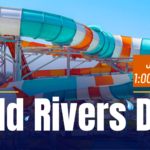 Navy and Yellow Modern Summer Water Park Flyer 1